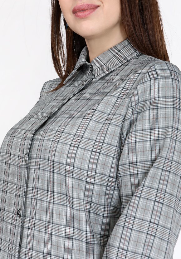 Рубашка прямого силуэта в клетку шир.  580, рис. 12