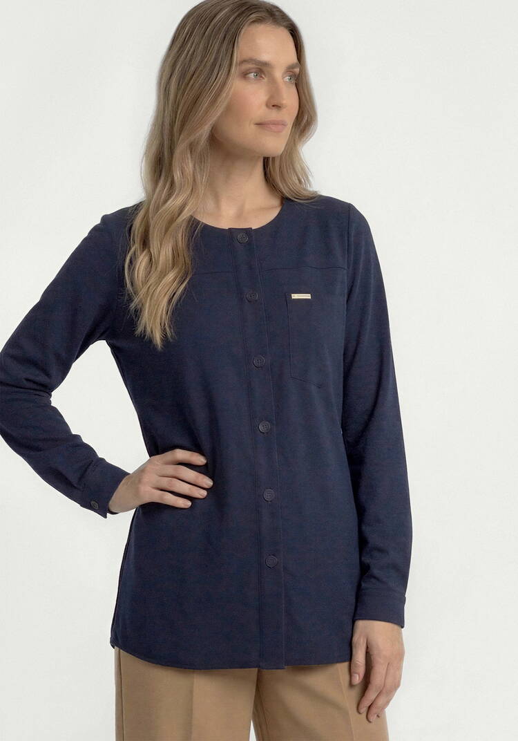 Рубашка на пуговицах из льна шир.  750, рис. 14