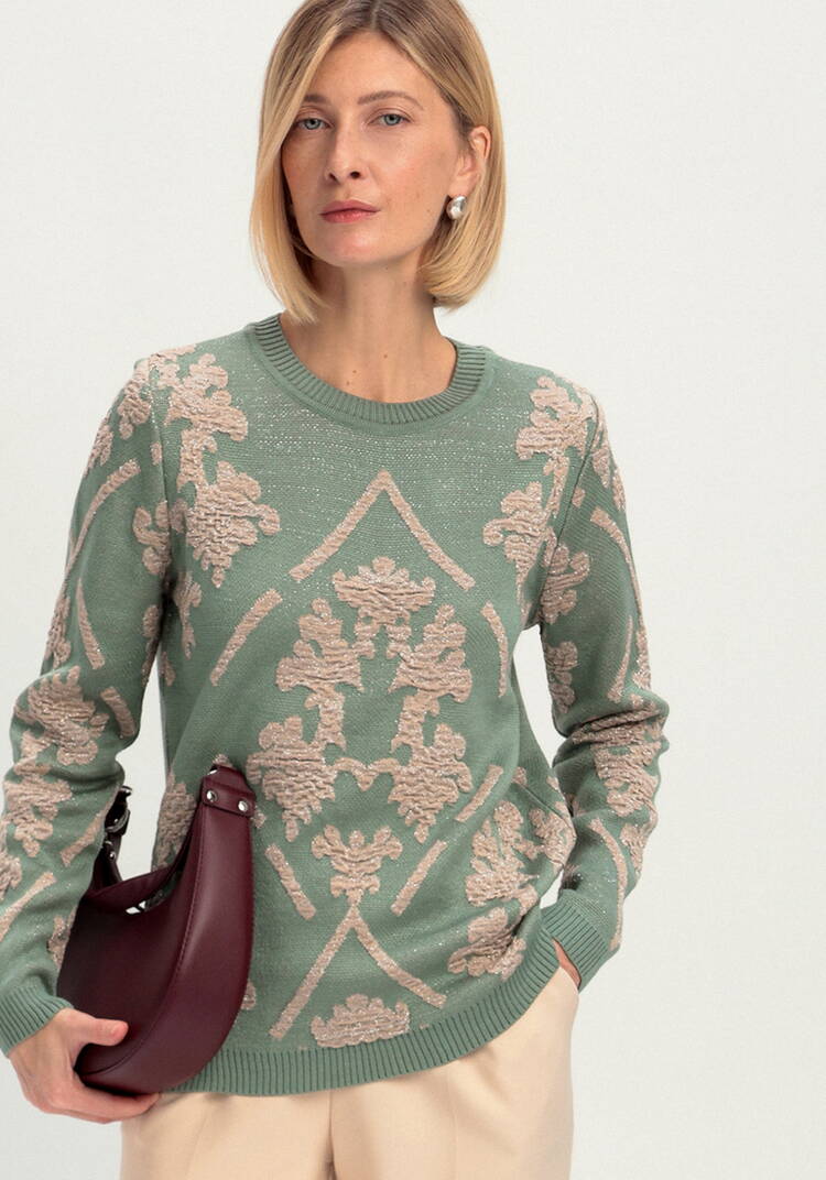 Джемпер с геральдическим орнаментом шир.  750, рис. 15