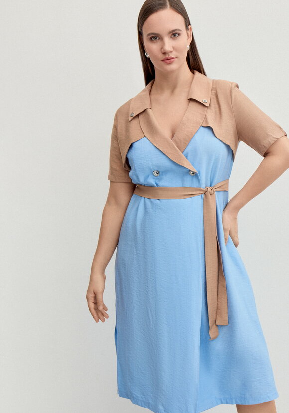 Платье с контрастными плечиками шир.  580, рис. 9