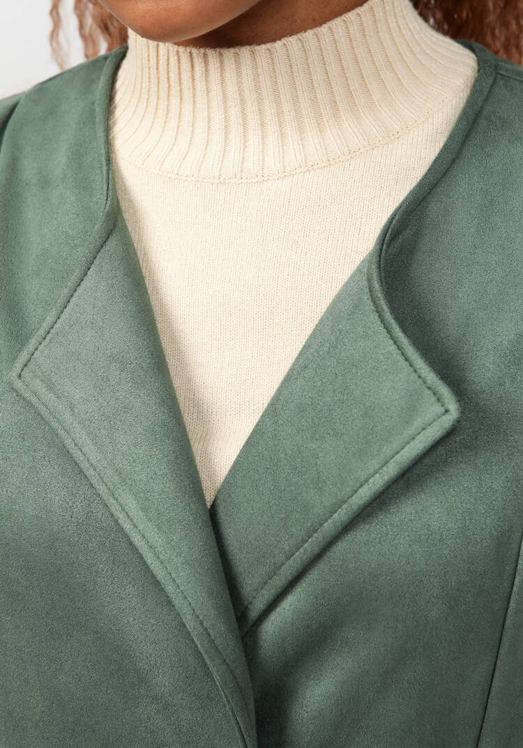 Жилет из экозамши с воротником апаш шир.  750, рис. 5