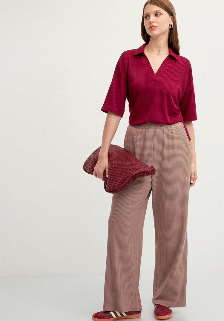 Брюки свободного кроя в рубчик шир.  750, рис. 39