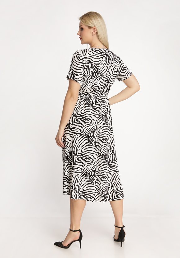 Платье с запахом с принтом Зебра шир.  580, рис. 2