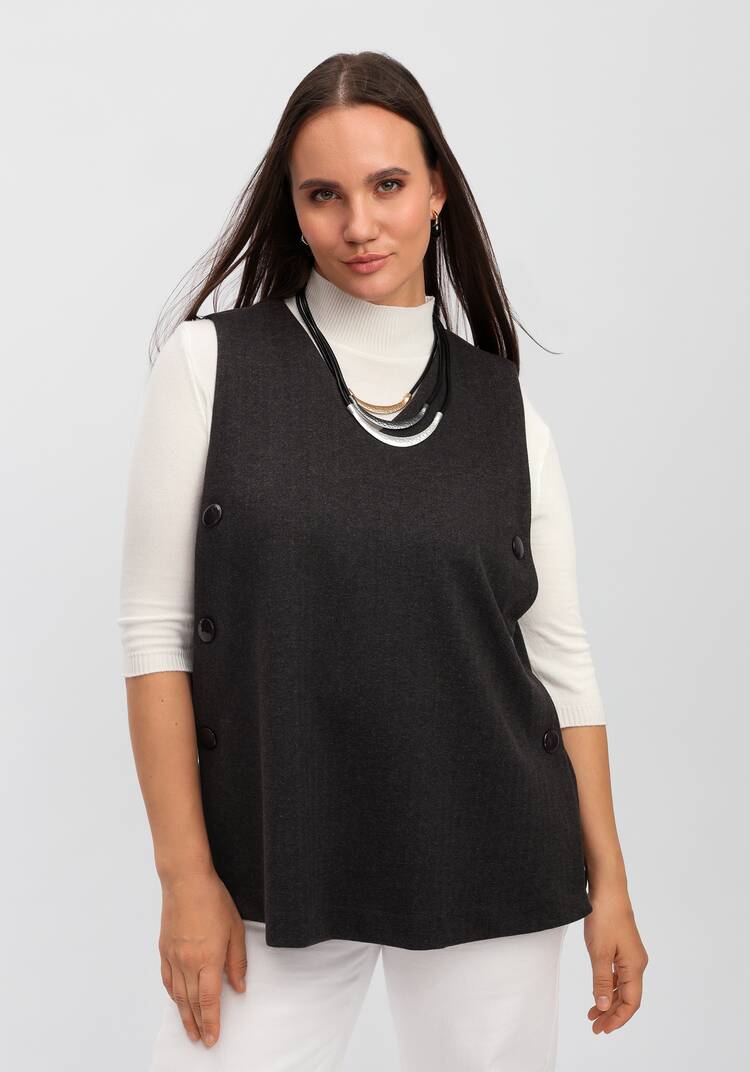 Жилет А-силуэта с дизайнерской застёжкой шир.  750, рис. 18