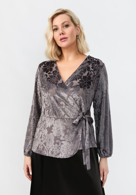 Блуза с цветочным принтом из бархата шир.  580, рис. 4