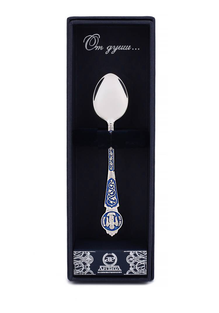 Серебряная ложка Ангел Хранитель шир.  750, рис. 6