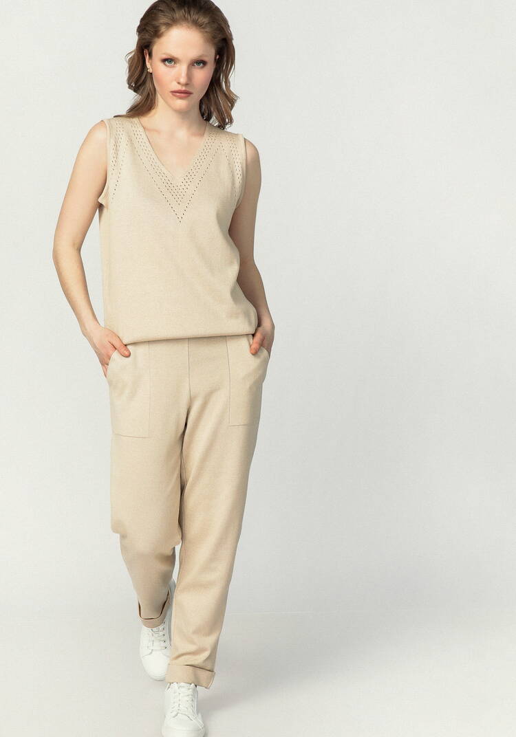 Топ женский без рукава с ажурным рисунком шир.  750, рис. 24