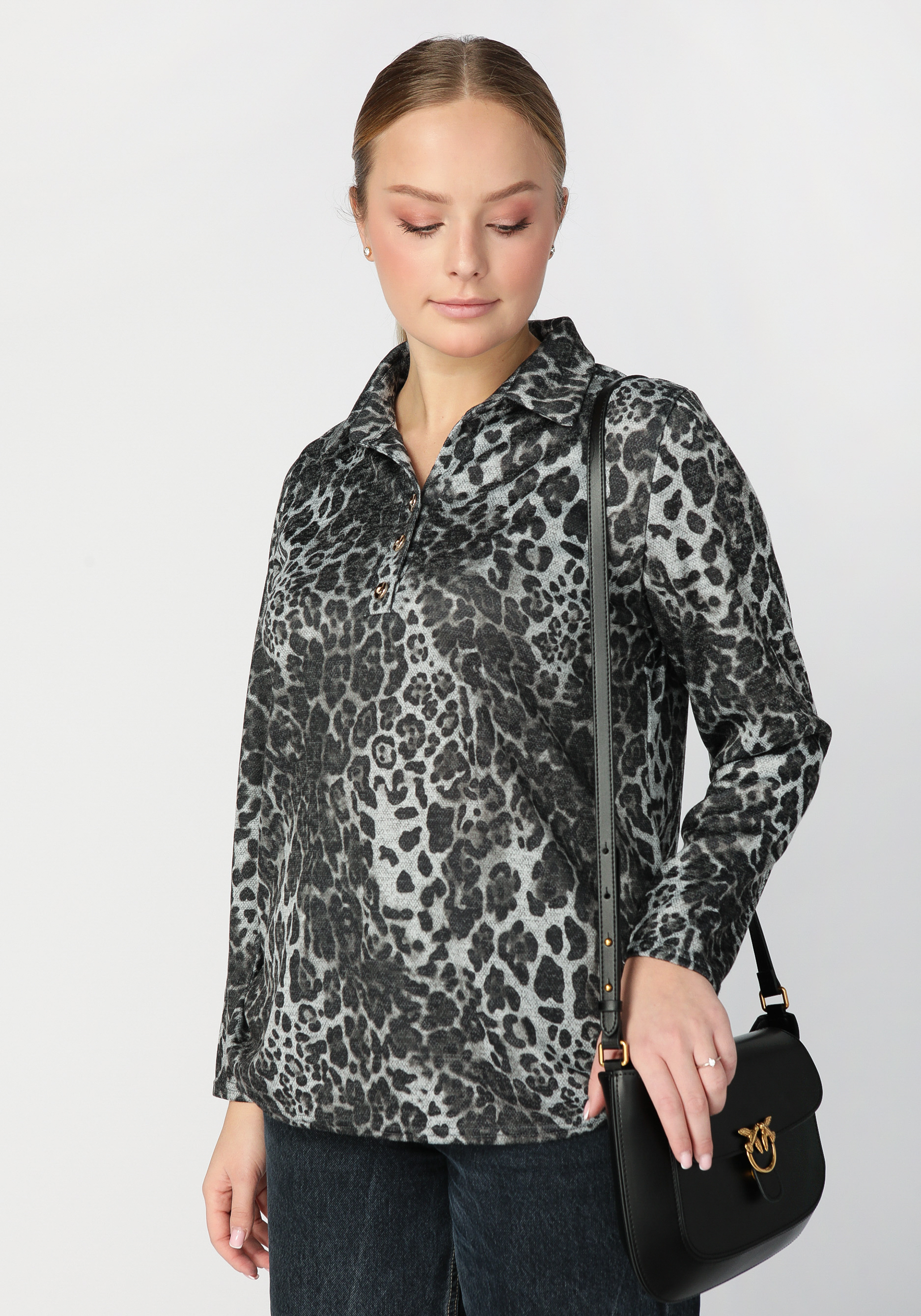 Блуза женская «Алла», цвет светло-серый, размер 54 - фото 2