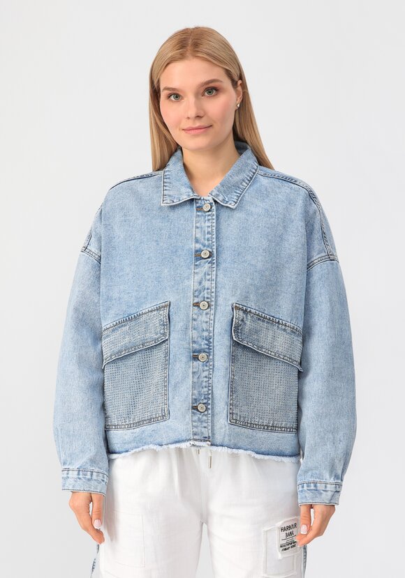 Куртка джинсовая со стразами шир.  580, рис. 4