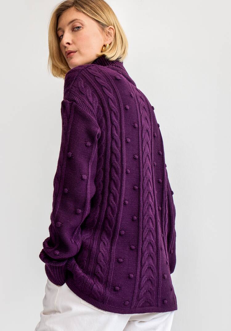 Джемпер с высокой горловиной и косами шир.  750, рис. 35