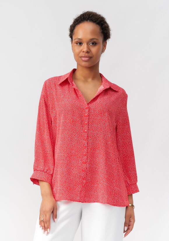 Блуза в горох с декоративными пуговицами шир.  580, рис. 9