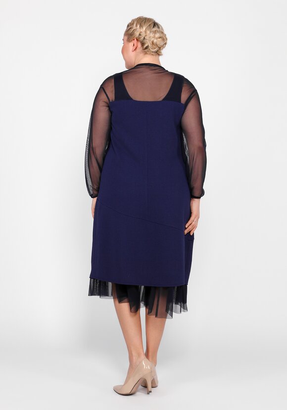 Платье прямого кроя с декоративной сеткой шир.  580, рис. 8