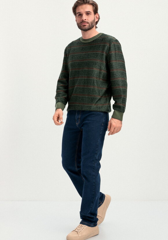 Джемпер в полоску с контрастными манжетами шир.  580, рис. 36