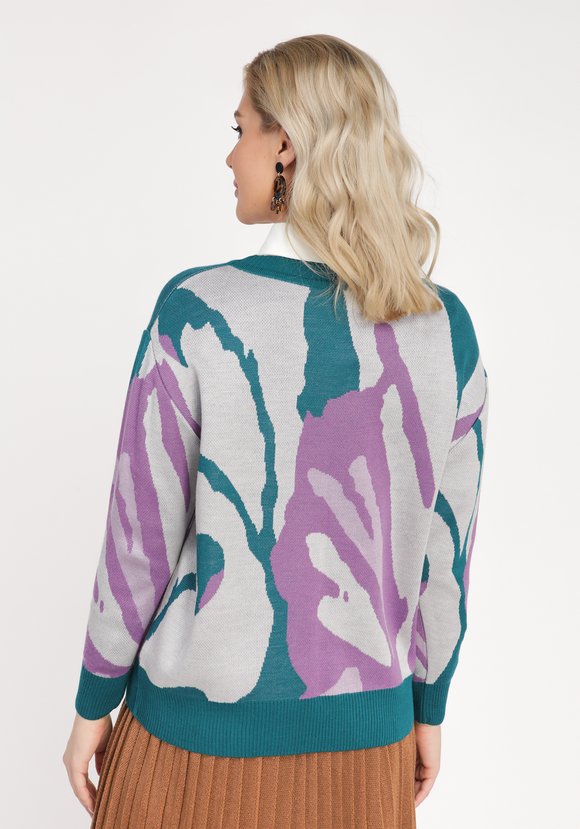 Джемпер прямого кроя с абстрактным рисунком шир.  580, рис. 6