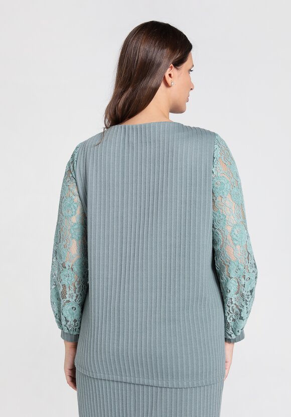 Блуза с кружевными  рукавами шир.  580, рис. 3