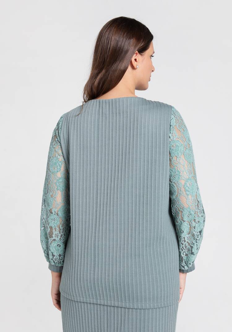 Блуза с кружевными  рукавами шир.  750, рис. 3