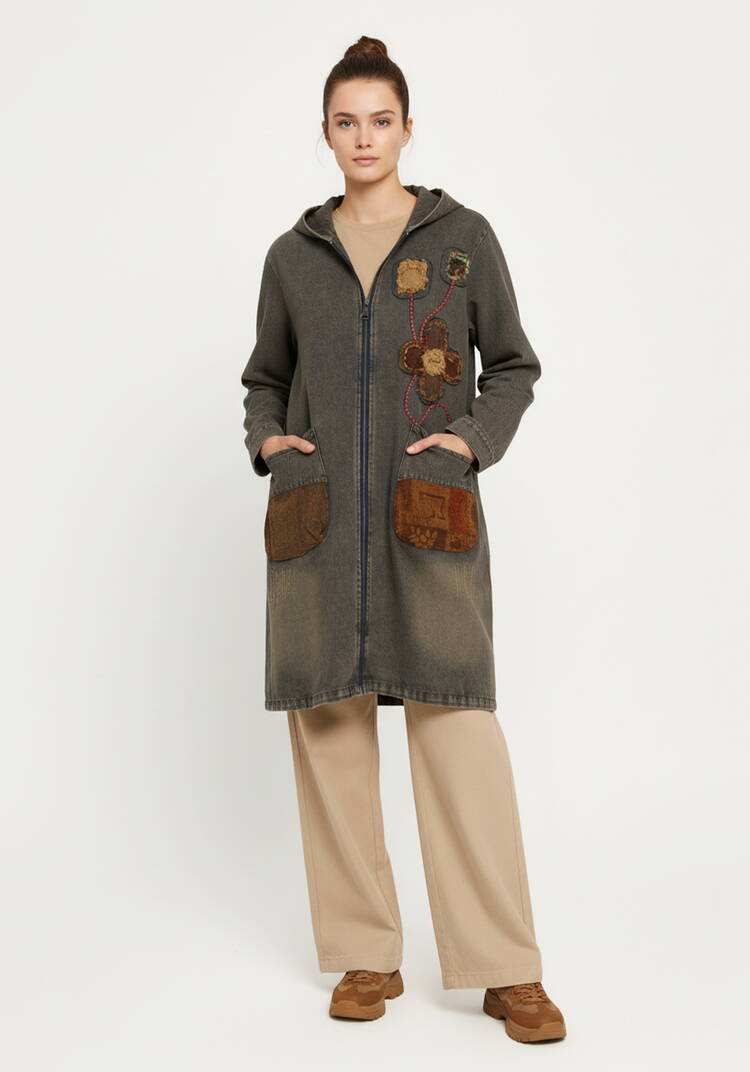 Куртка джинсовая с нашивками шир.  750, рис. 2