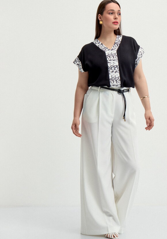 Блуза с леопардовой окантовкой шир.  580, рис. 2