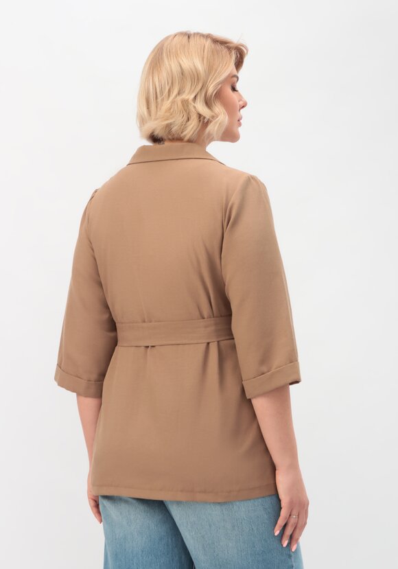 Пиджак с поясом из льна и хлопка шир.  580, рис. 3