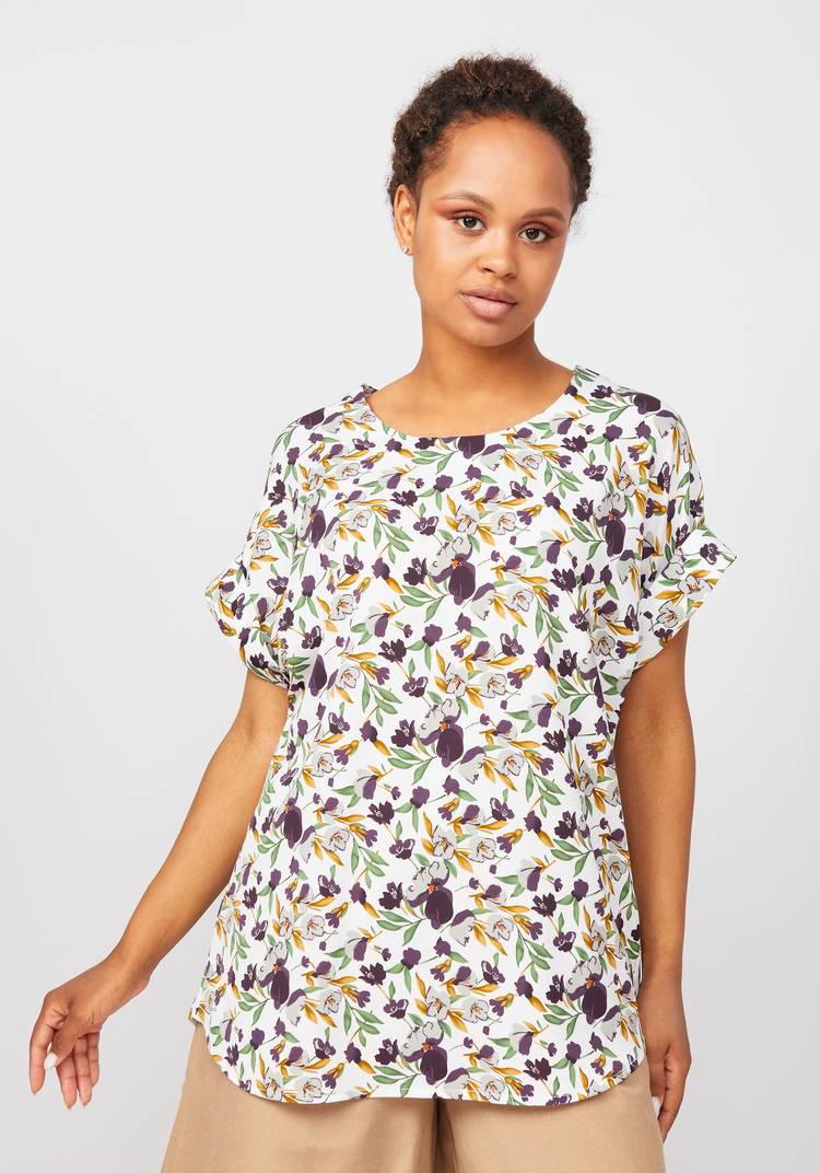 Блуза с цветочным принтом Александрина шир.  750, рис. 9