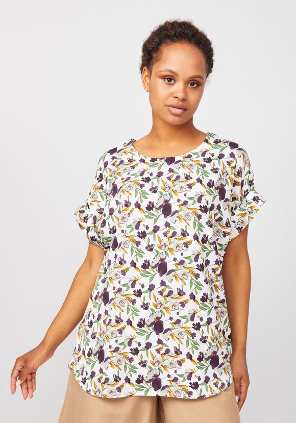 Блуза с цветочным принтом Александрина шир.  580, рис. 9