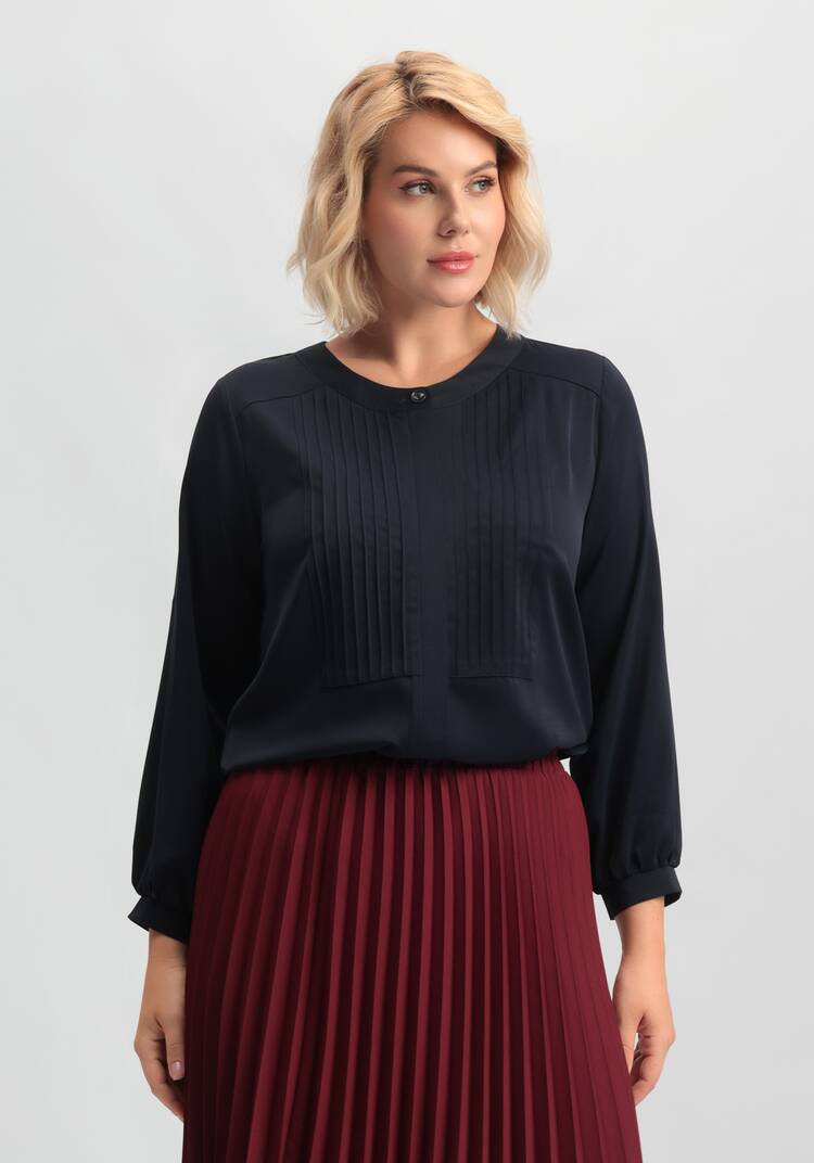 Блуза на пуговицах с декоративными складками шир.  750, рис. 18