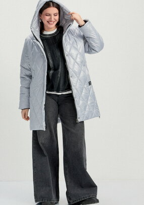 Куртка на молнии со стежкой ромбами