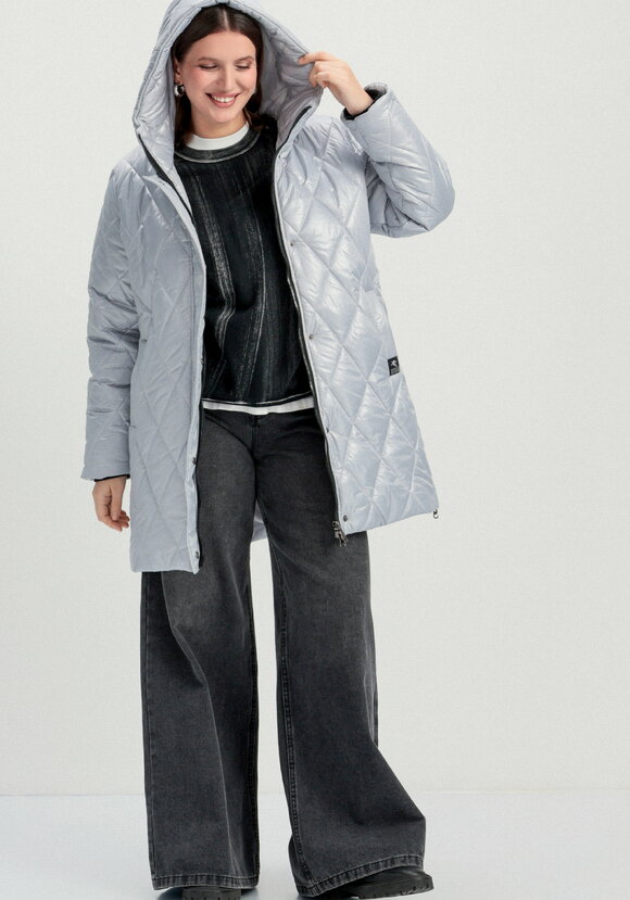 Куртка на молнии со стежкой ромбами шир.  580, рис. 1