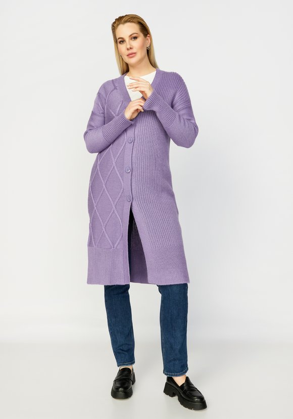 Кардиган с объёмным орнаментом шир.  580, рис. 12