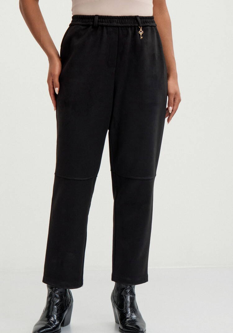 Брюки из замши прямые на резинке по поясу шир.  750, рис. 12