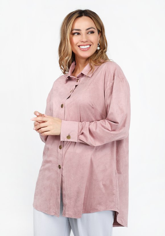 Жакет в рубашечном стиле из эко-замши шир.  580, рис. 1