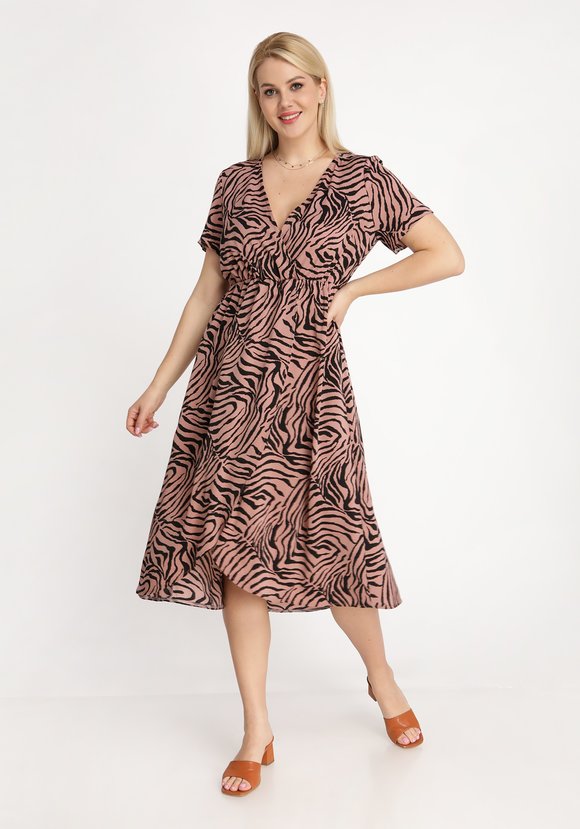 Платье с запахом с принтом Зебра шир.  580, рис. 11