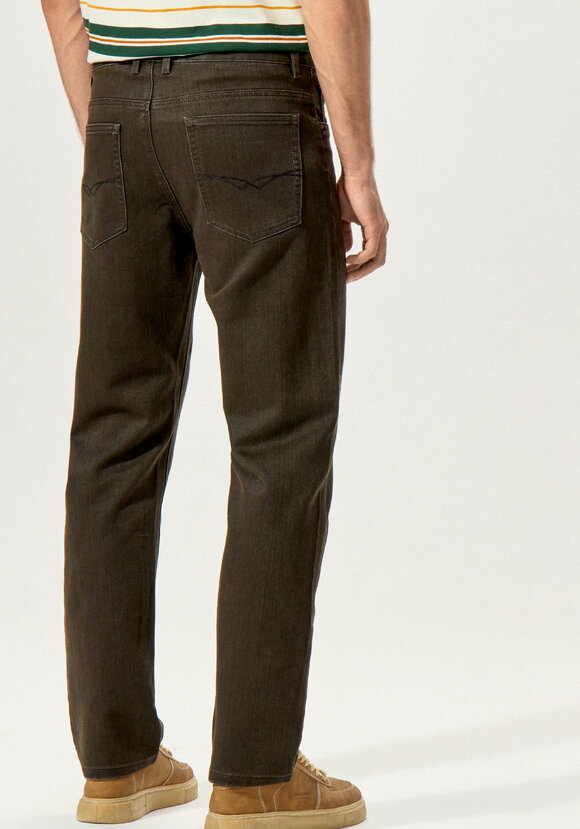 Брюки прямые из джинсовой ткани с карманами шир.  580, рис. 3