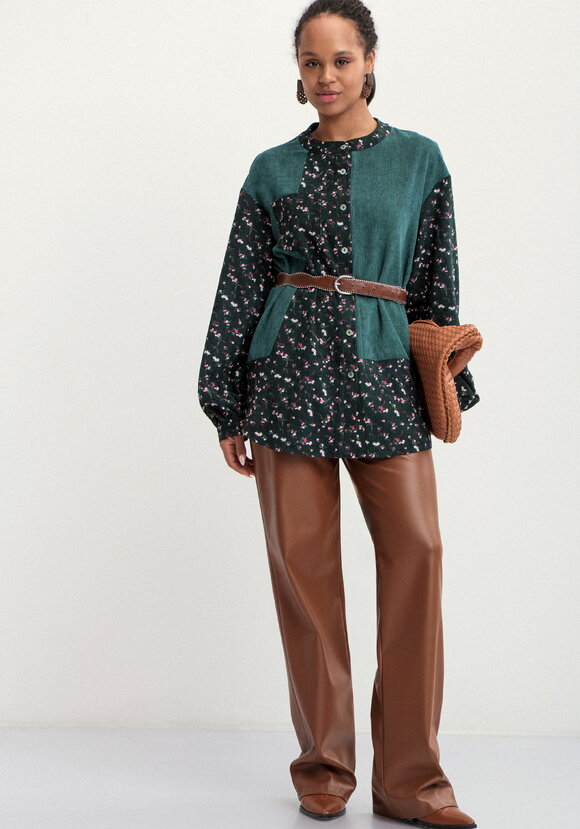 Блуза из комбинированной ткани Рин шир.  580, рис. 16