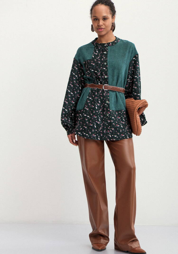 Блуза из комбинированной ткани Рин шир.  750, рис. 16