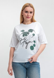 Футболка с принтом и рукавом 3/4