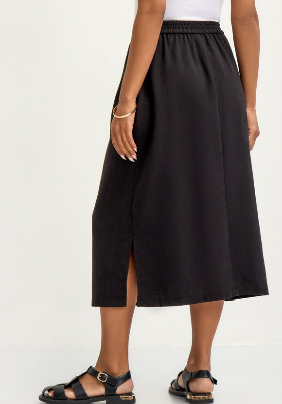 Юбка изо льна свободного кроя шир.  580, рис. 19