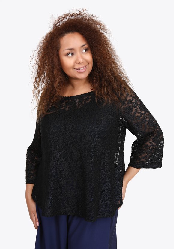 Блуза кружевная с метанитью шир.  580, рис. 5