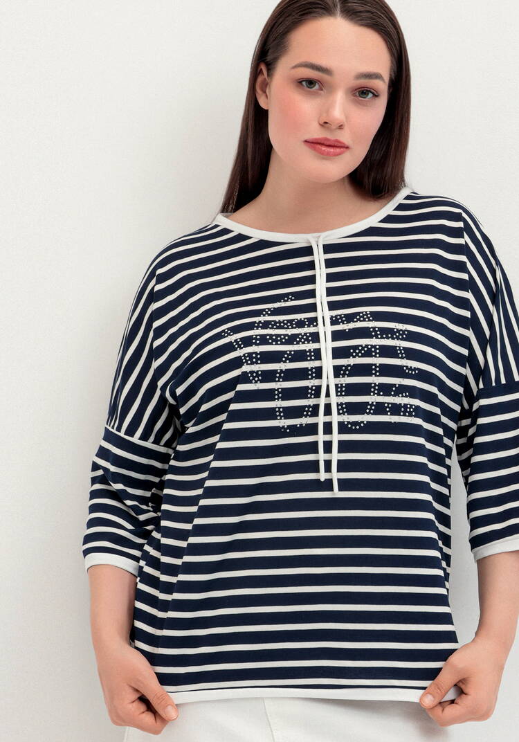 Блуза с декором из страз и рукавом 3/4 шир.  750, рис. 8