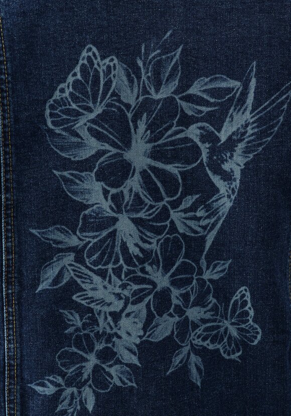 Джинсовая куртка с принтом на спине шир.  580, рис. 20