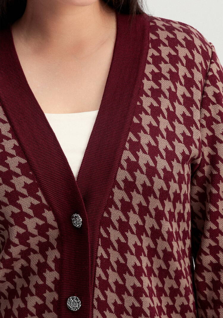 Кардиган с орнаментом гусиная лапка шир.  750, рис. 6