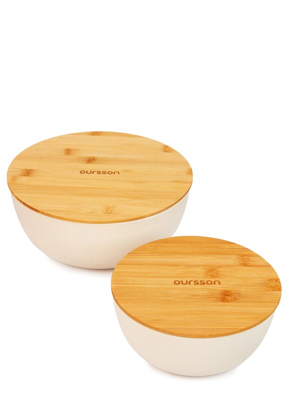 Набор из бамбуковых мисок с крышками, 2 шт. шир.  580, рис. 2