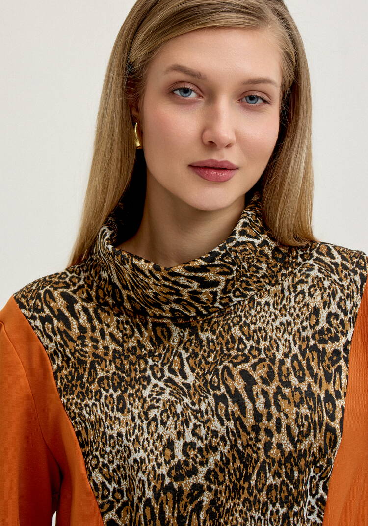 Блуза с анималистичным принтом по груди шир.  750, рис. 5