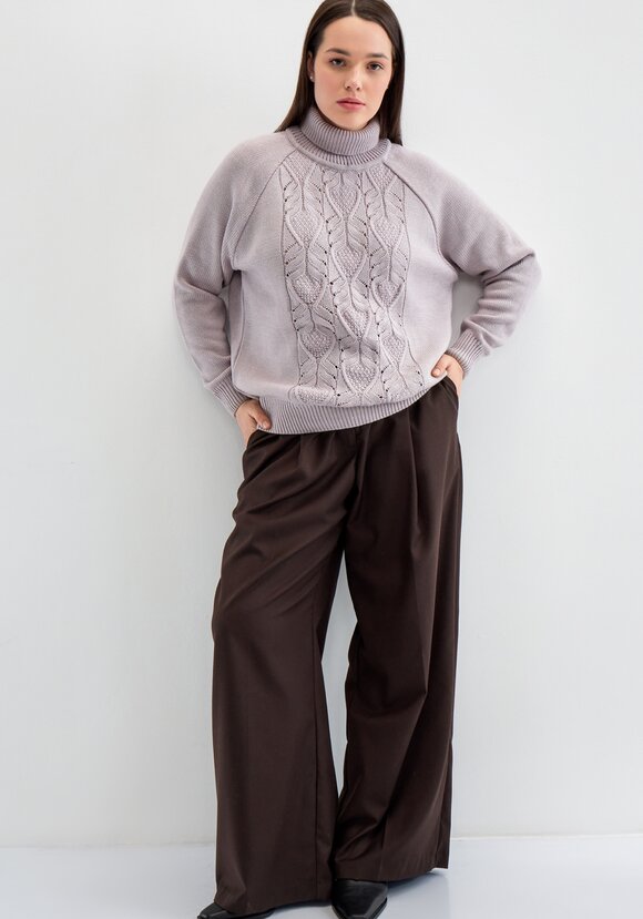 Свитер с ажурным рисунком шир.  580, рис. 21