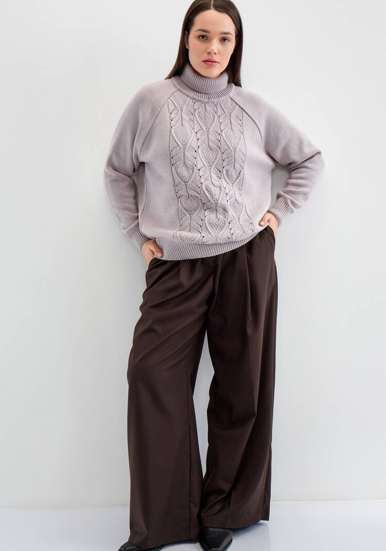 Свитер с ажурным рисунком шир.  750, рис. 21
