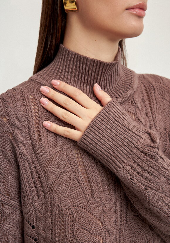 Джемпер с ажурными косами шир.  580, рис. 14