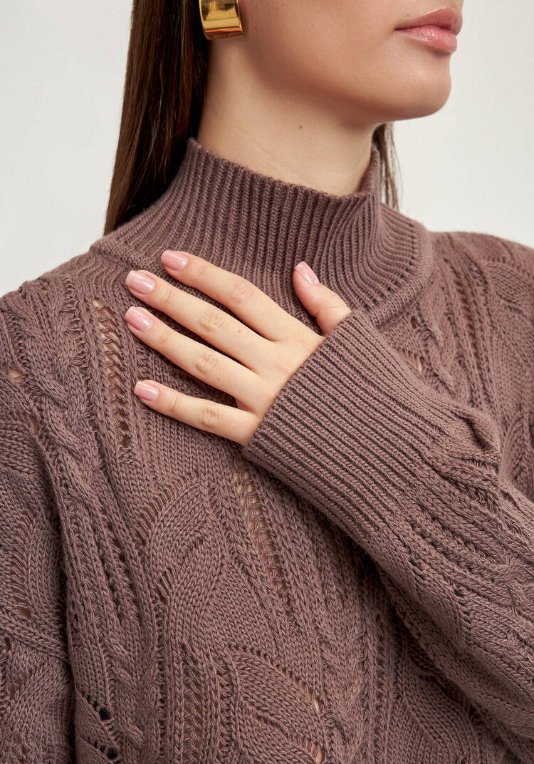 Джемпер с ажурными косами шир.  750, рис. 14