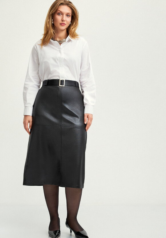 Юбка прямая с декоративными отстрочками шир.  580, рис. 6