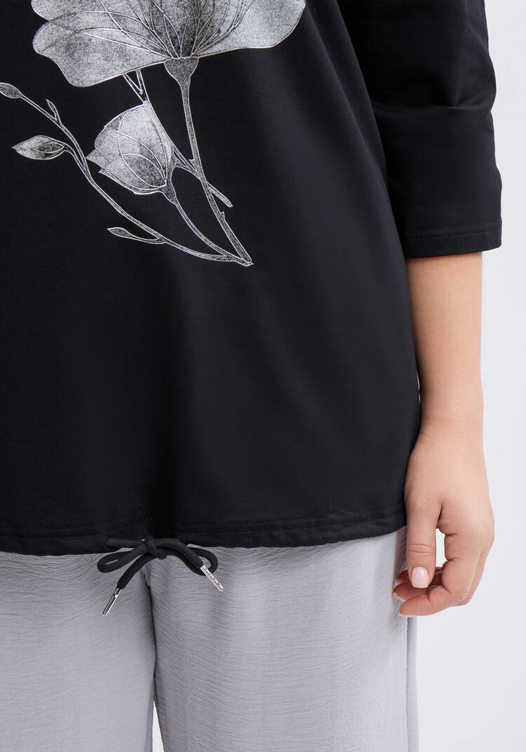 Блуза на кулиске с принтом шир.  750, рис. 6