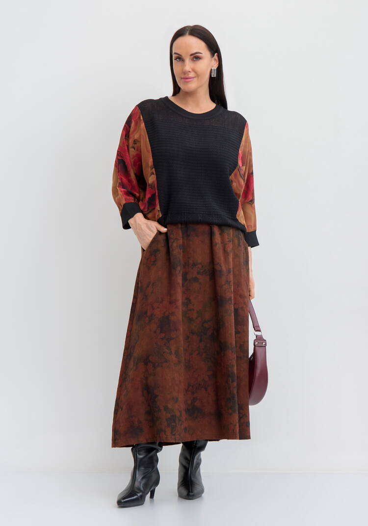 Джемпер Летучая мышь с принтом шир.  750, рис. 8